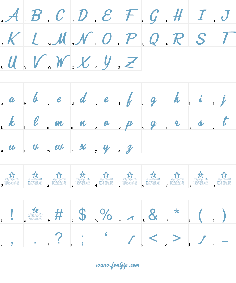 Quick Kiss Personal Use Font Character